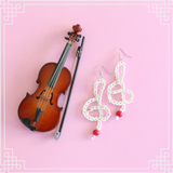 Musical Note Crochet Earrings