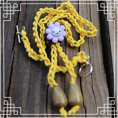 Smiley Yellow Crochet Necklace